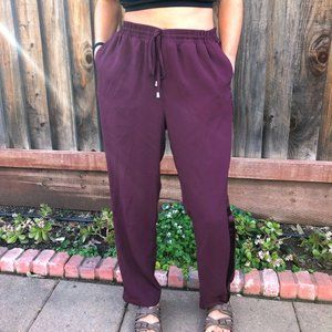 Comfy Silky Maroon Drawstring Pants